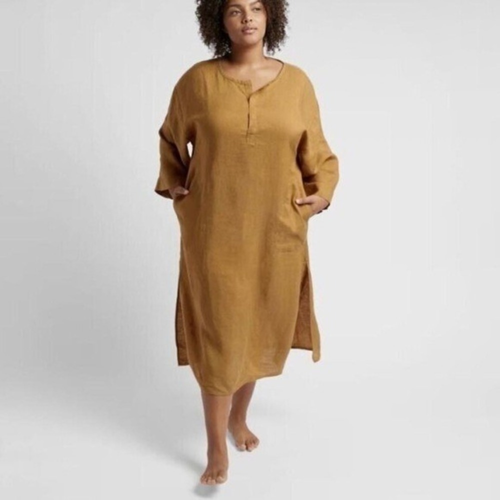 Parachute Linen House DressOchre Tan XS 100% Linen OversizedFit